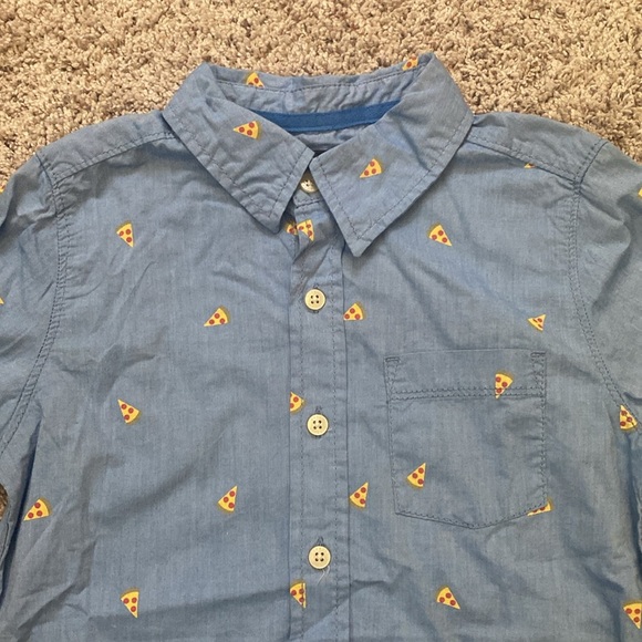 Boys Osh Kosh 100% Cotton Pizza Button Down Shirt - Picture 4 of 6